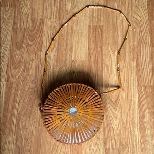 Round Bamboo Bag- Tawny